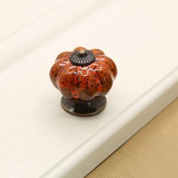 Boutons décoratifs en céramique potiron ronds pour meubles avec vis