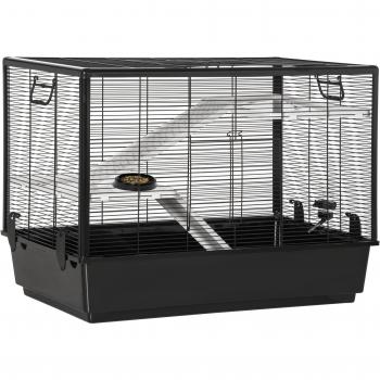 Jaula para Ratoncillos PawHut 80x48x58 cm con 2 Rampas y 2 Plataformas