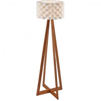 Schneider Stehlampe „Leitende Lichtquelle“ – Papierschirm, Holzfuß, weiß/natur