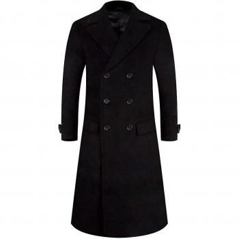 Pull-over trench élégant en laine, coupe longue