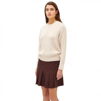 Jersey de mujer con escote redondo de mezcla de lana