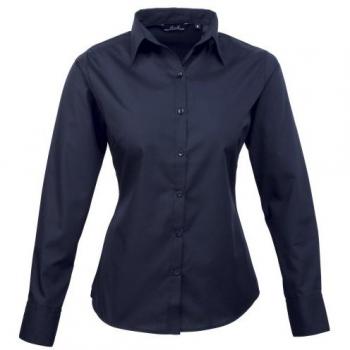Premier Women's Long Sleeve Work Blouse in Navy