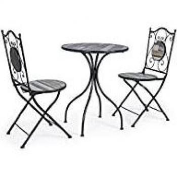Bizzotto Set Tavolo e 2 Sedie Pieghevoli Huston