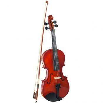Violín Acústico Infantil 1/4 con Estuche y Lazo Rojo y Marrón
