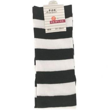 Red Striped Over-Knee Cotton Socks for Girls