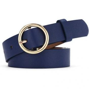 Cinturón de Mujer con Hebilla Circular y Estilo Casual