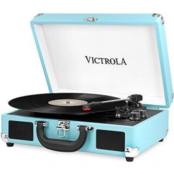 Victrola Portable Suitcase Bluetooth 3-Speed Turntable, Turquoise never used