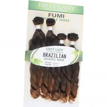Soku Funmi Curling Ombre‑Bundle – Schwarz/Braun, 16–18 cm, synthetische Haarfaser, hitzebeständig