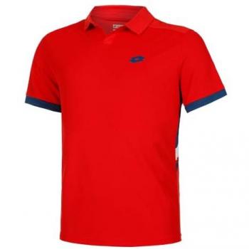 Rotes Lotto Squadra III Polo für Herren in XL
