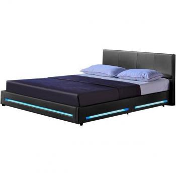 Asteroide Light Bed – Home Deluxe, 180 × 200 cm, Grigio Scuro