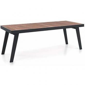 Table de jardin Cento en aluminium anthracite et teck 220 x 100 cm