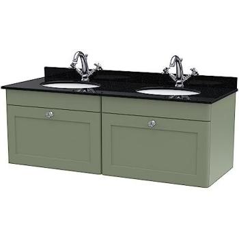 Nuie Classique 2 Drawer Vanity Unit with Black Marble Top