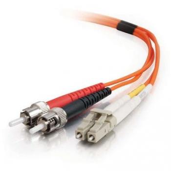 C2G LC-ST 50/125 OM2 Duplex Multimode LSZH PVC-Glasfaserkabel, UTP, CAT8.2 Netzwerkverbindungskabel (1 m)