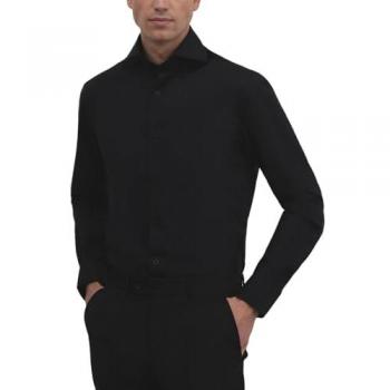 Camisa de vestir negra slim fit para hombre