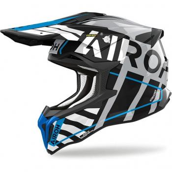 Crosshelm Airoh Strycker Brave Blau-Grau Glänzend M