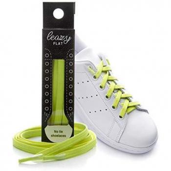 Cordones Elásticos Planos Leazy Flat, Unisex, Amarillo Neón, Talla S