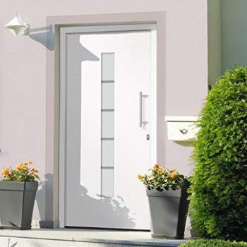 Porte d'entrée en Aluminium Blanc 110x210 cm