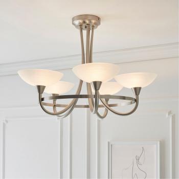 CAGNEY 5 LIGHT SEMI FLUSH CEILING LIGHT