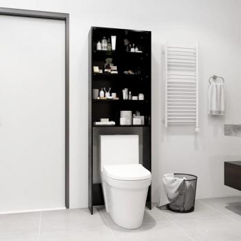Mobile Contenitore Lavatrice Nero 64x24x190 cm