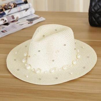 Sombrero de Sol con Detalles de Perla