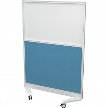 Tc Mobile Type 3 Half Glazed Screen with White Frame and 1000W x 1800H Dimensions