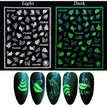 Butterfly & Leaf Glow-in-the-Dark Nail Decor