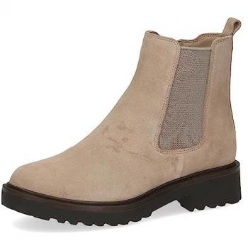 Bottine en cuir beige sans talon, CAPRICE, pointure 37