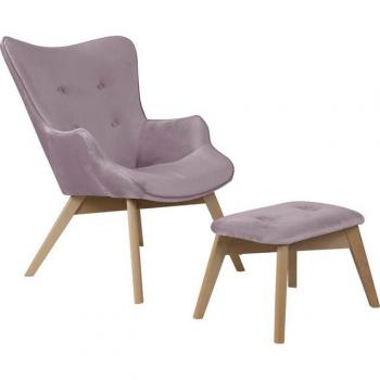 ANDAS Sessel Nicko – 100 % Polyester, rosa Flamingo, B 71 cm / H 96 cm / T 86 cm