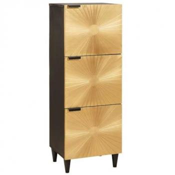 Meuble de salon avec espace de stockage Noir et Or 40 x 33,5 x 110 cm