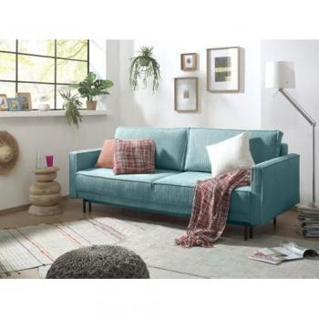 LISA DESIGN Charlie – Cord-Sofa mit integriertem Bettkasten