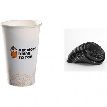 50pcs Disposable Paper Cups with Lid