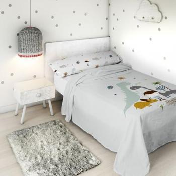 Juego de sábanas 100% algodón dinos cama 90