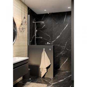 Pare-baignoire en aluminium argenté 100 x 120 cm