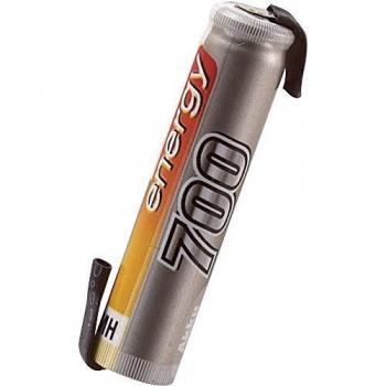 Modellbau-Akku-Einzelzelle NiMH 1.2 V 700 mAh mit Lötfahne