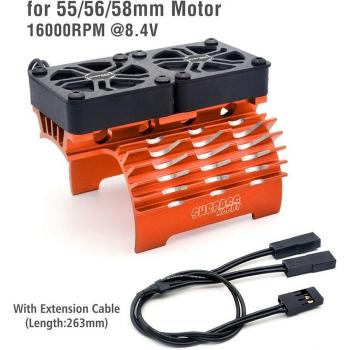 Surpsshobby CoolMaster 55 mm – Dissipateur thermique moteur RC avec deux ventilateurs 16 000 tr/min – Traxxas Arrma 5593/55113