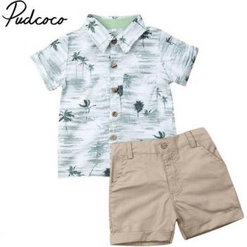 2PCS Coconut Tree Summer Outfit for Toddlers
