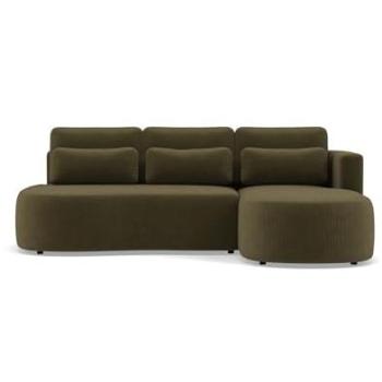 Mahina 4 places, angle droit, convertible, coffre velours côtelé vert – Lisa Design