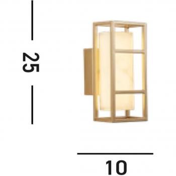 Stahl‑Gold LED-Wandlicht Mirage – 25 cm, IP44
