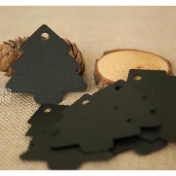 100 pcs Blank Christmas Tree Shape Kraft Paper Tags