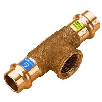 T in bronzo a pressare per acqua/gas diam. 15 x 1/2