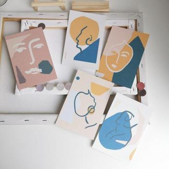 Nordic Style Line Art Mini Poster Set