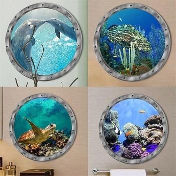 Capybara, Dolphin & Tortoise Waterproof Wall Decals