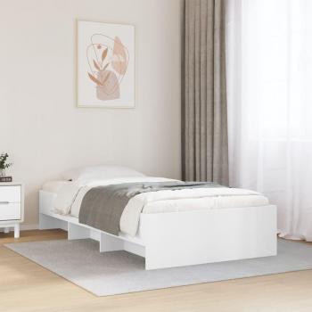 VidaXL® Small Single Engineered Wood Bed Frame without Mattress, White, Dimensions 75x190 cm
