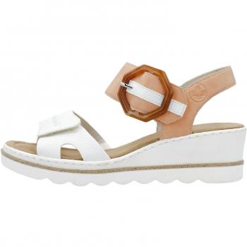 Rieker 67476-38 Ladies Orange Hook & Loop Sandals EU 37, Rieker Women's White Sandals