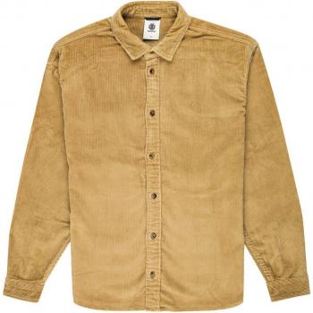 Langearmiges Khaki-Cord-Hemd mit Tree‑Icon