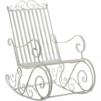 Chaise de jardin rétro, fer blanc vieilli – MDJ 10104