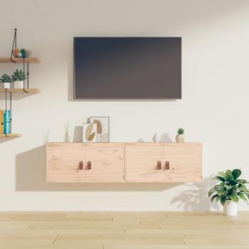 Mueble de almacenamiento de pared de madera maciza de pino de 60x30x30 cm (2 unidades)