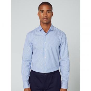 Camicia A Maniche Lunghe Hackett Blu e Bianco XL