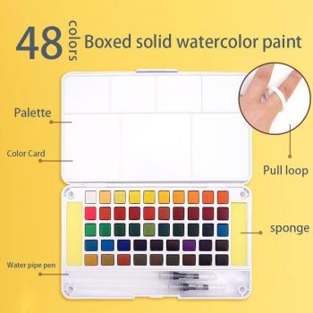 Portable Solid Watercolor Paints with Brush Pen