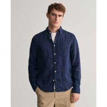 Camisa Gant Azul Marine – Prenda de Lino para Hombre